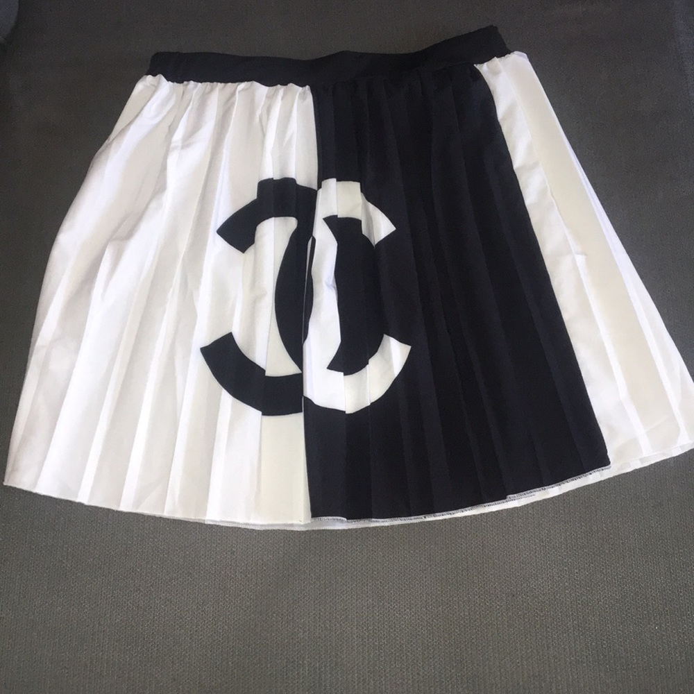 Custom Double Sided Chanel Print Skirt, Size XL